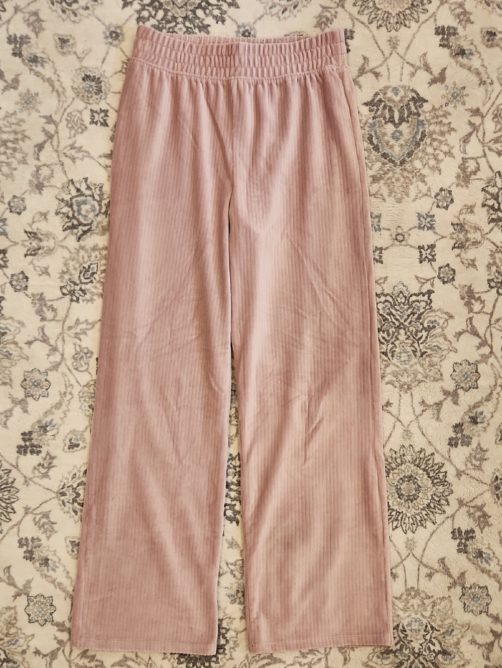 Children's Place Girls Ribbed Velvet Wide-Leg Pants 10/12